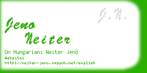jeno neiter business card